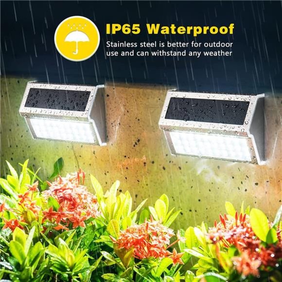 Outdoor Lights, 10 Pack 30 LED Fence/ Deck Lights Waterproof Post Solar Lamps - Picture 4 of 5